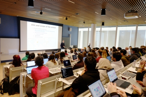Another image of Michiel Hogerheijde presenting at the ALMA School in Leiden