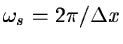 $\omega_s = 2\pi/\Delta x$